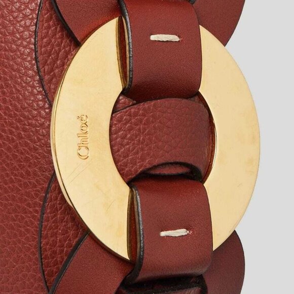 Chloe Sepia Brown Grained Leather Medium Darryl Hobo Bag - Picture 12 of 12